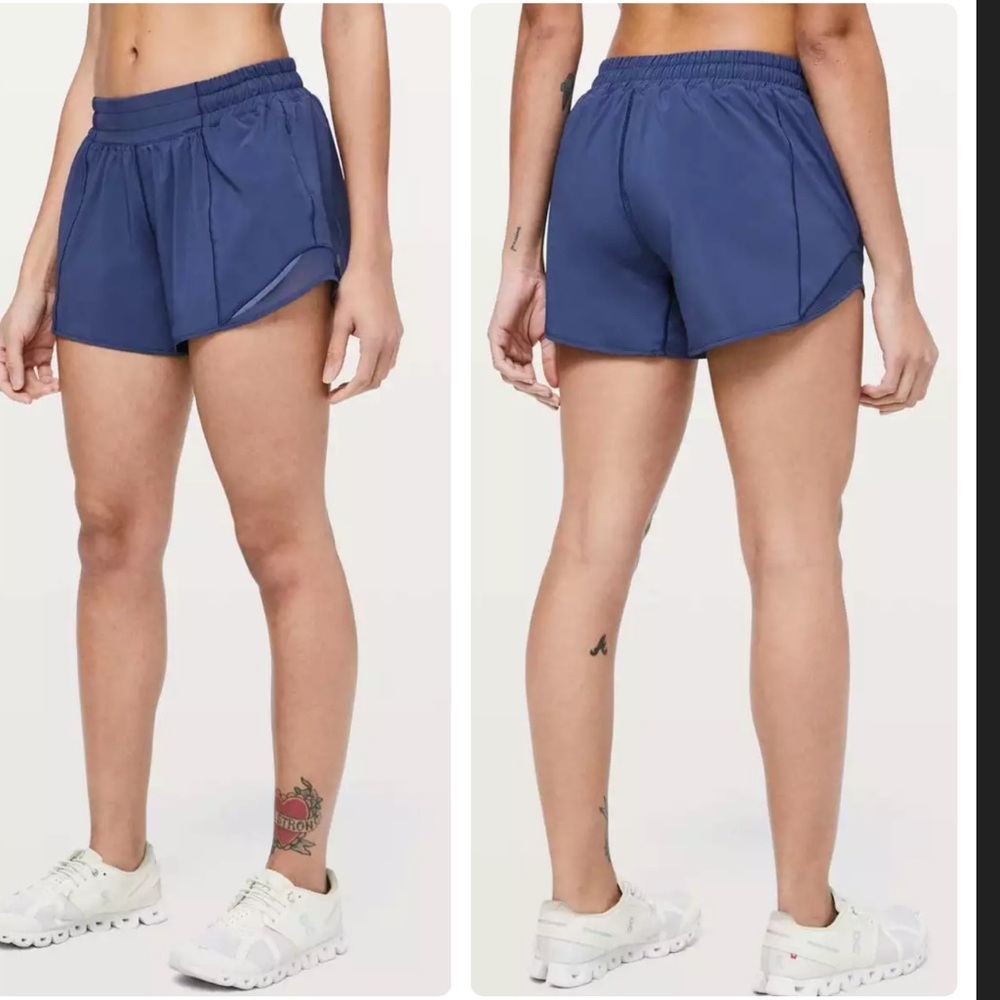 Lululemon Hotty Hot Shorts 4" in Discontinued Gatsby Blue 10